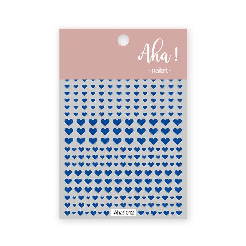 Hollow Love Heart Nail Art Stickers Adhesive 3D Decals Aha - Nail MAD