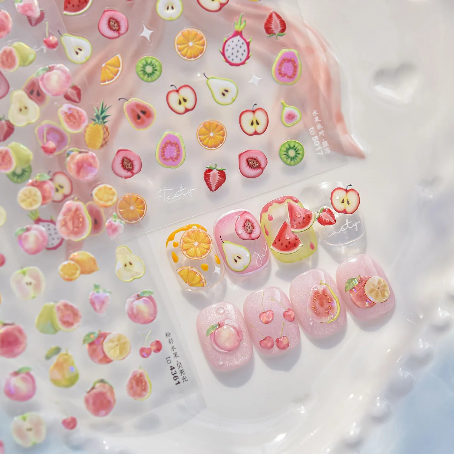 5D Fruit Nail Stickers – Juicy Pear, Mango Tropical Mix with Fig, Guava, Kiwi to4326