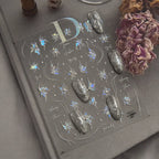 3D Aurora Flower Nail Stickers - Ultra Thin Blooming Flower Decals to3799