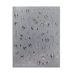 Metal Nail Art Stickers Adhesive Slider Embossed Laser Flame Sticker Decals TL075