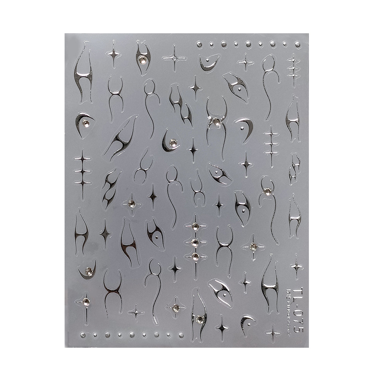 Metal Nail Art Stickers Adhesive Slider Embossed Laser Flame Sticker Decals TL075