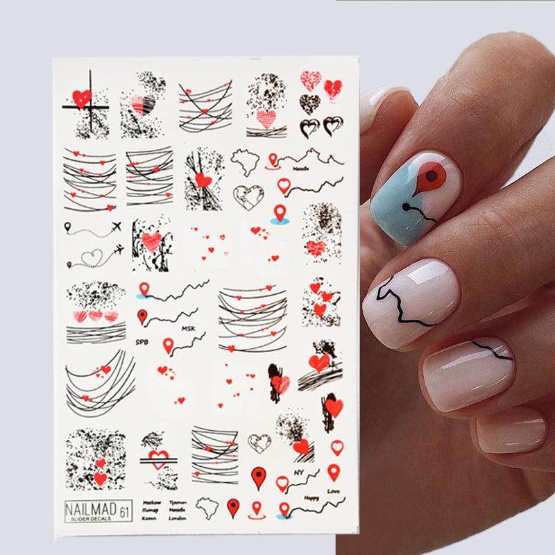 Korean Style Nail Slider Decals Gothic Letter Transfer Water Decals Snake Inscriptions Water Decal Nail Art Tattoos - Nail MAD