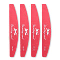 100/180 Red Half Moon Nail File (4-Pack)