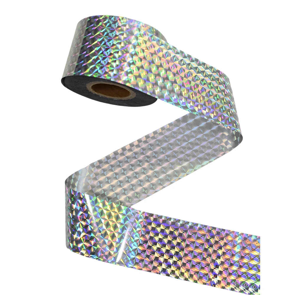 100m Holographic Shattered Glass Nail Transfer Foil - Geometric Diamond Pattern