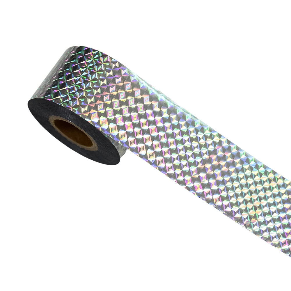 100m Holographic Shattered Glass Nail Transfer Foil - Geometric Diamond Pattern