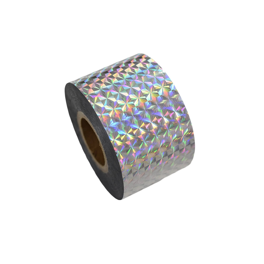 100m Holographic Shattered Glass Nail Transfer Foil - Geometric Diamond Pattern