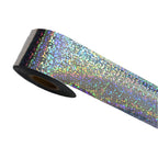 100m Holographic Silver Crushed Glitter Nail Foil Roll 838