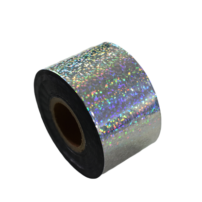 100m Holographic Silver Crushed Glitter Nail Foil Roll 838