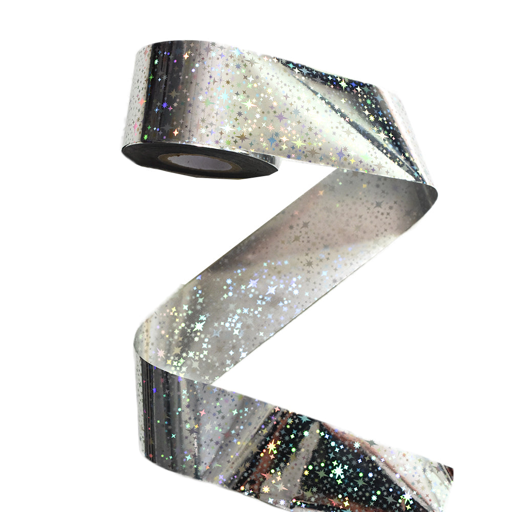 100m Holographic Silver Starry Galaxy Nail Foil Roll 825