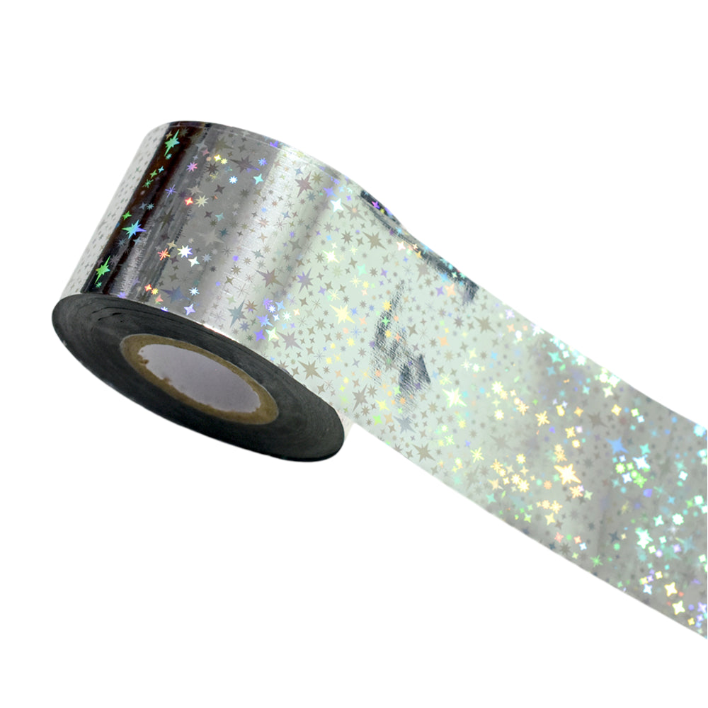 100m Holographic Silver Starry Galaxy Nail Foil Roll 825