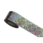 100m Pixel Holographic Silver Mosaic Shattered Glass Nail Foil 847