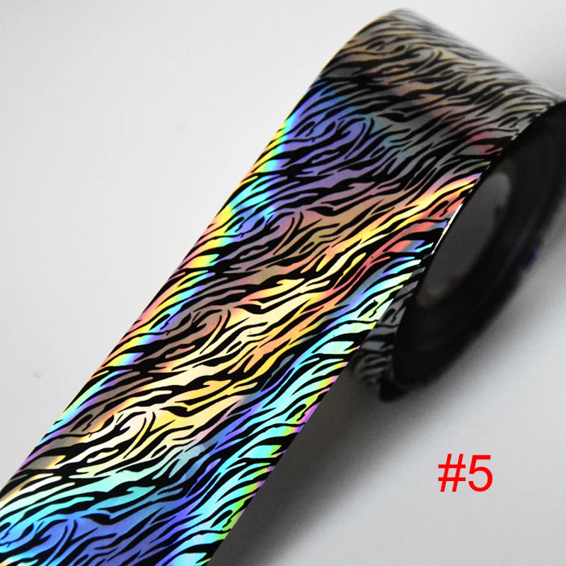 100meters Holographic Zebra Print Nail Transfer Foil Paper - Nail MAD