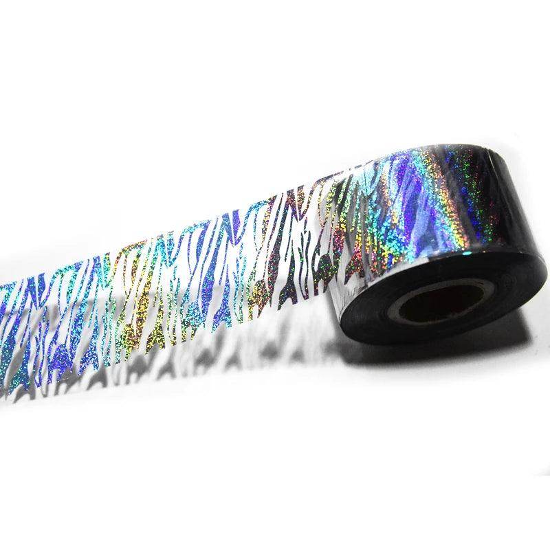 100meters Holographic Zebra Print Nail Transfer Foil Paper - Nail MAD