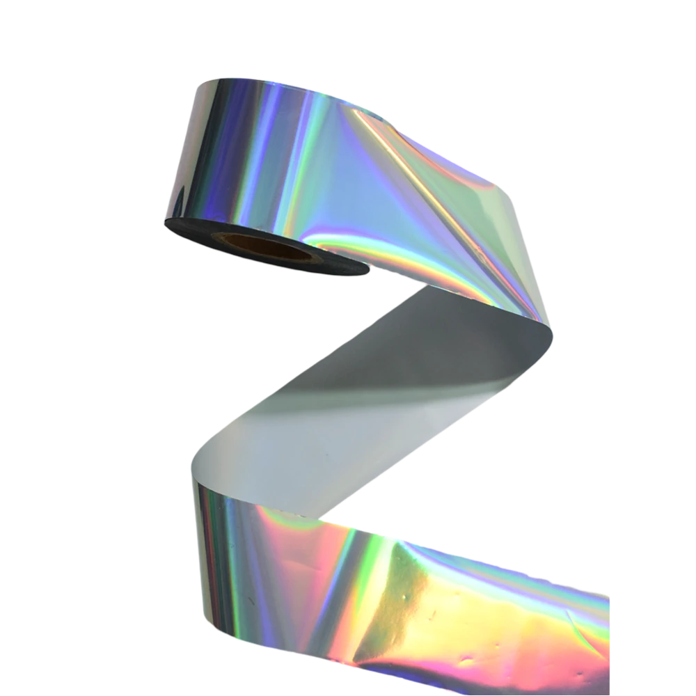 100meters Aurora Holographic Nail Art Transfer Foil - Iridescent Rainbow Chrome Finish Foil Paper