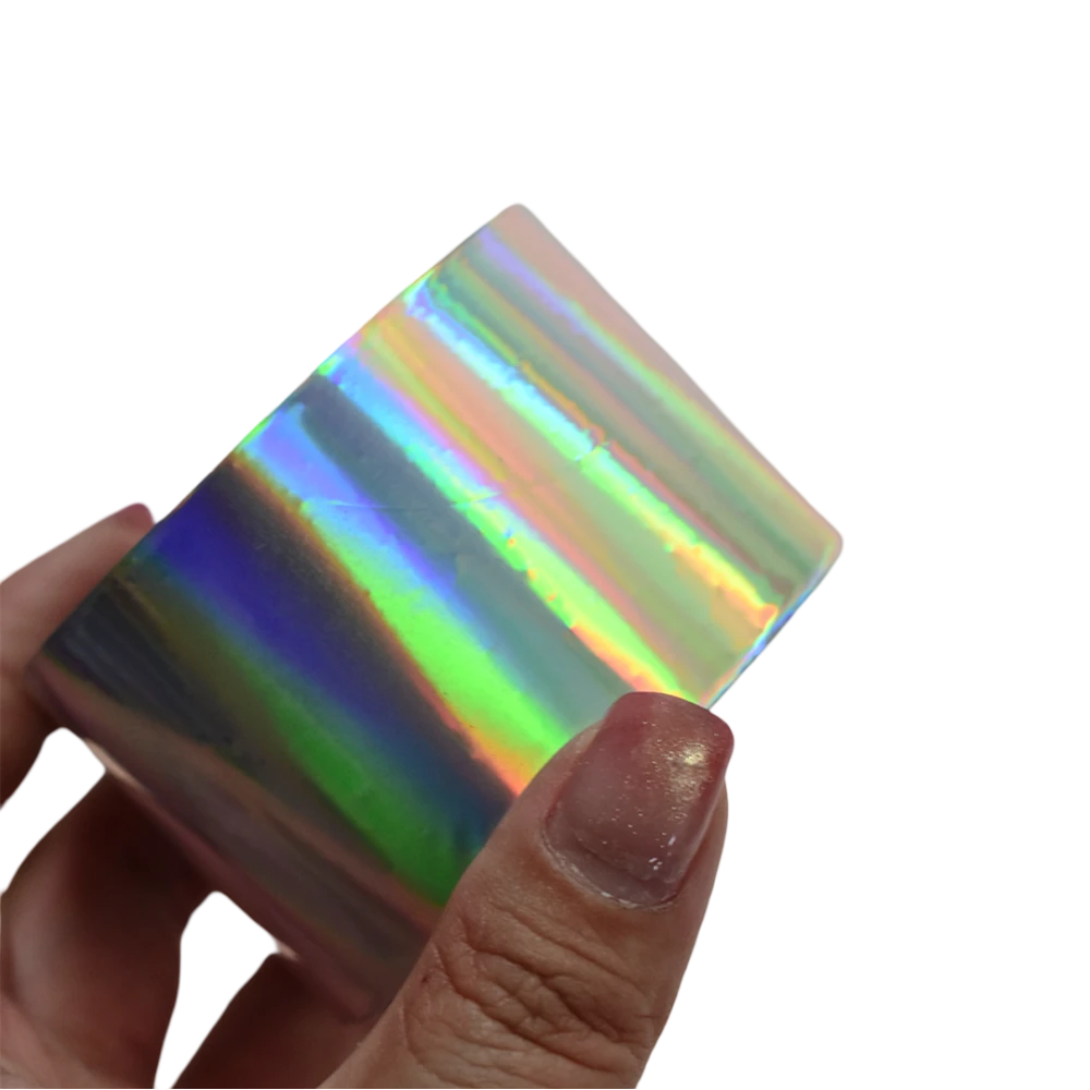 100meters Aurora Holographic Nail Art Transfer Foil - Iridescent Rainbow Chrome Finish Foil Paper