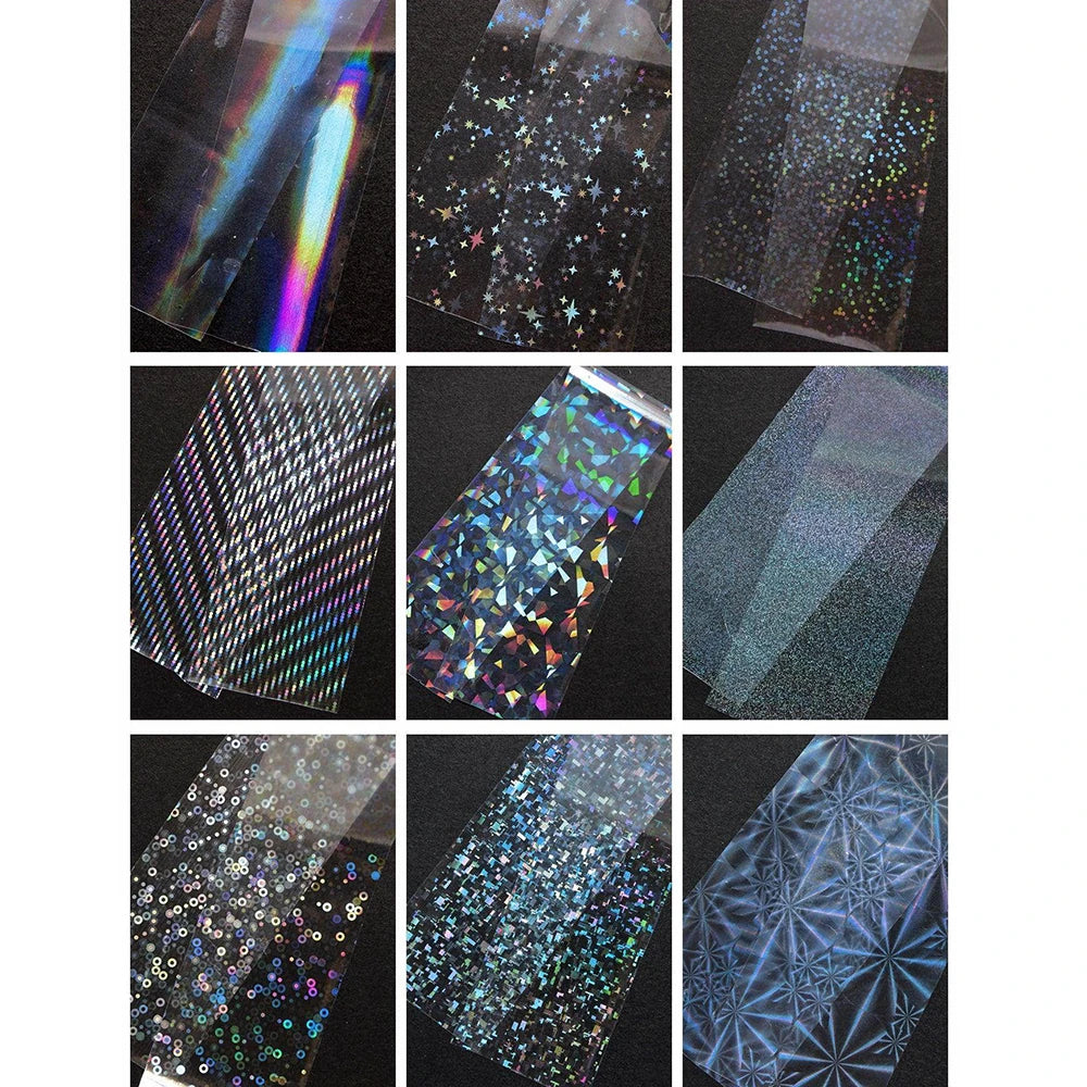 10rolls 50cm Clear Nail Art Transfer Foils Broken Glass Nail Transfer Paper