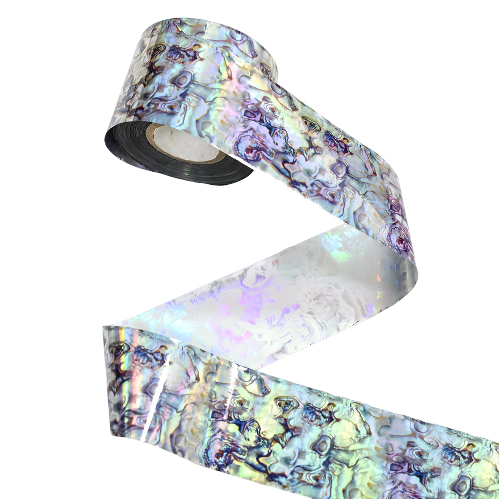 120m Abalone Shell Nail Foil | Iridescent Mother of Pearl Nail Art Transfer Foil 01
