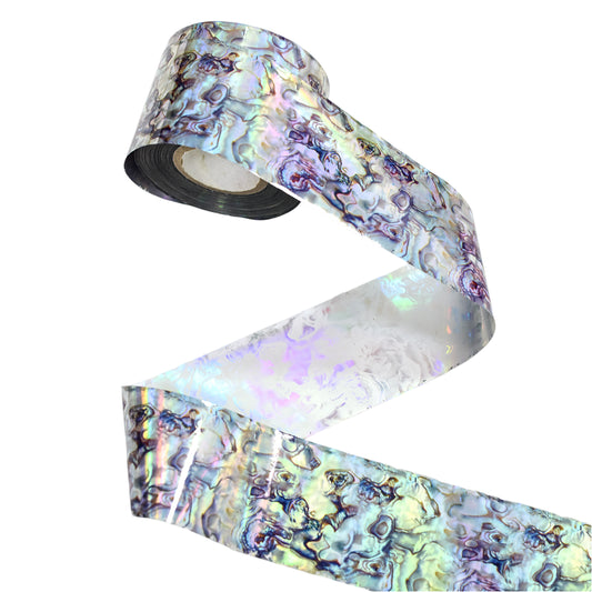 120m Abalone Shell Nail Foil | Iridescent Mother of Pearl Nail Art Transfer Foil 01