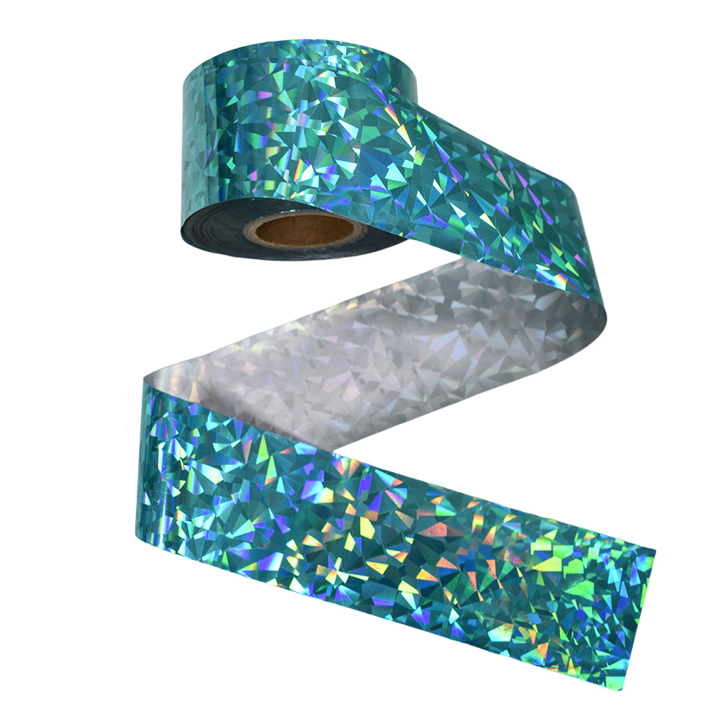 120m Crystal Holographic Silver Gold Shattered Glass Nail Art Foil 807