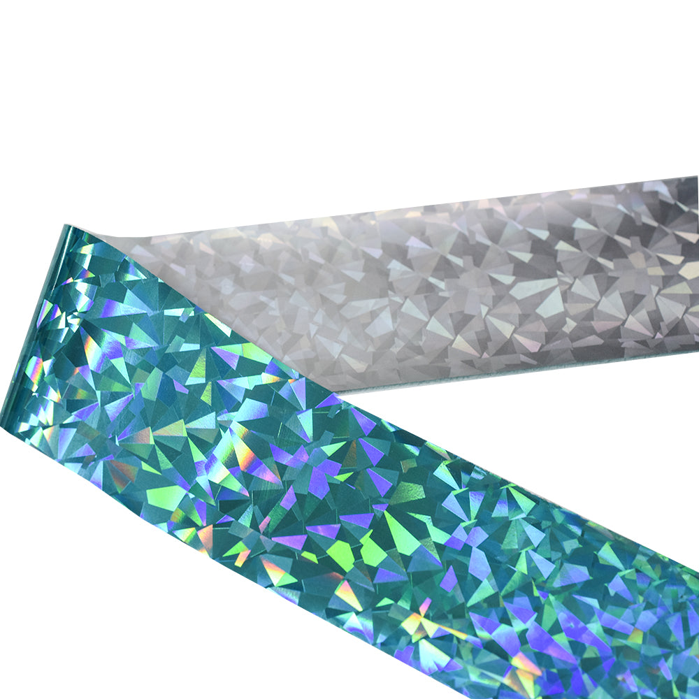 120m Crystal Holographic Silver Gold Shattered Glass Nail Art Foil 807