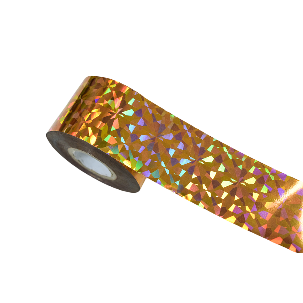 120m Crystal Holographic Silver Gold Shattered Glass Nail Art Foil 807