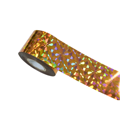 120m Crystal Holographic Silver Gold Shattered Glass Nail Art Foil 807
