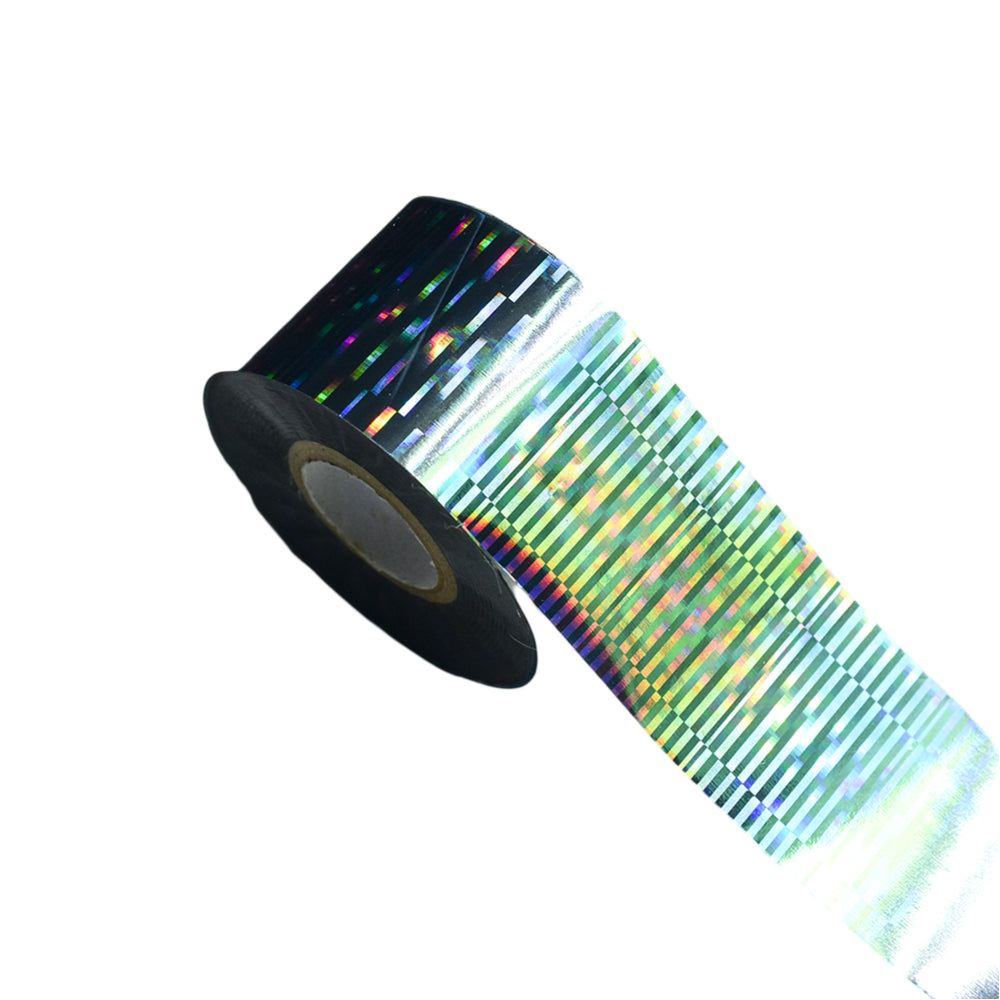 120m Digital Glitch Holographic Nail Foil | Cyberpunk Pixel Art Transfer Sticker