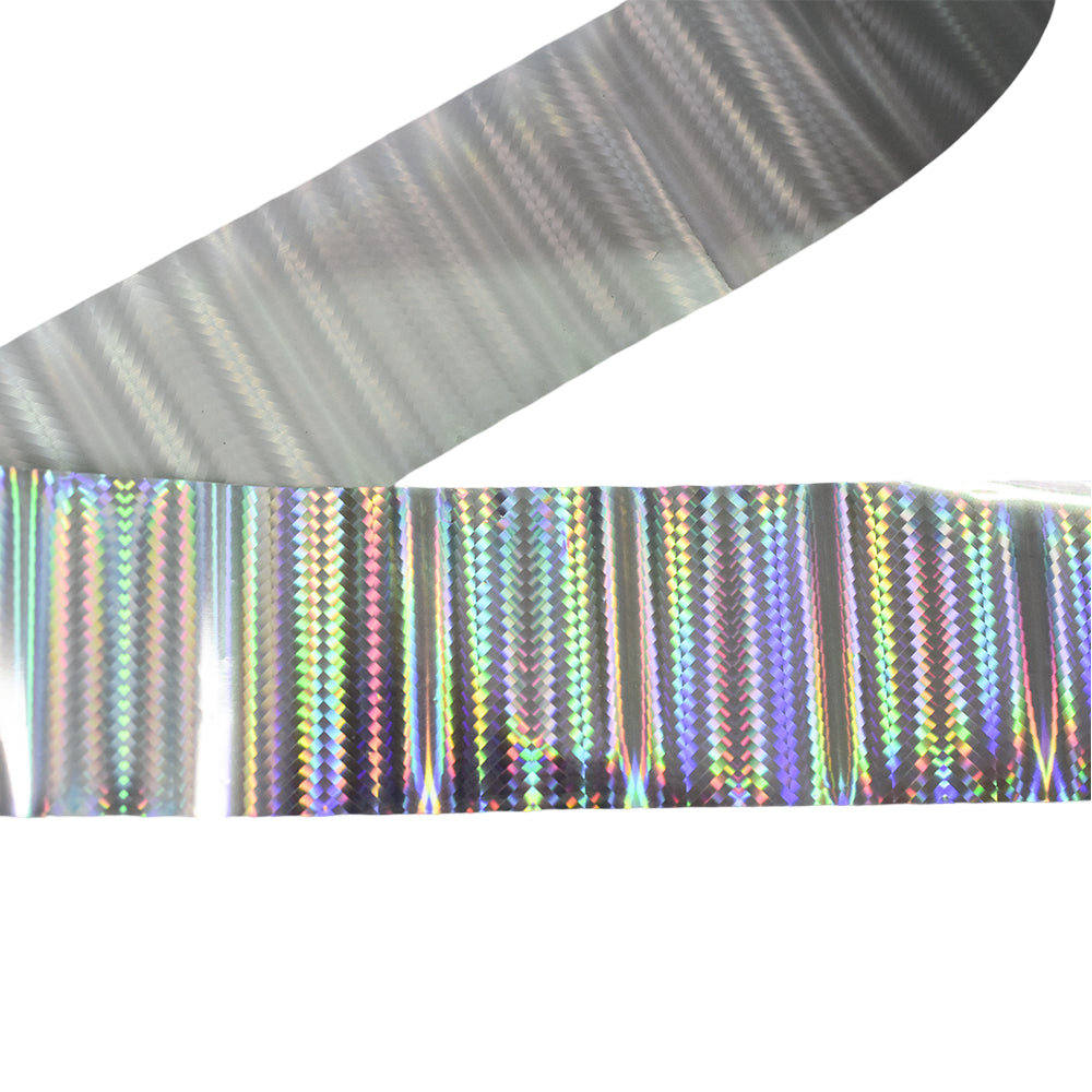 120m Futuristic Carbon Fiber Holographic Nail Foil | Woven Holo DIY Nail Art 2003