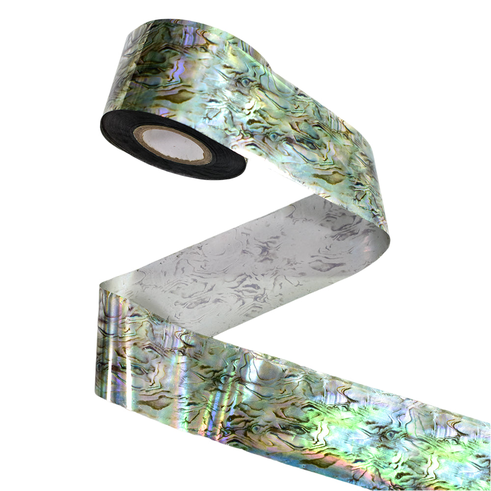 120m Green Abalone Shell Nail Foil | Gold Iridescent Mother of Pearl Transfer Foil 02