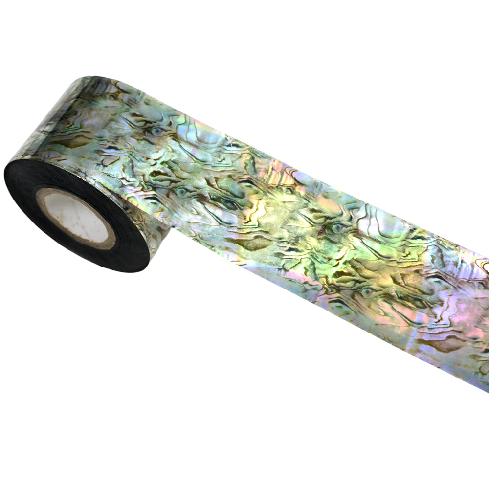 120m Green Abalone Shell Nail Foil | Gold Iridescent Mother of Pearl Transfer Foil 02