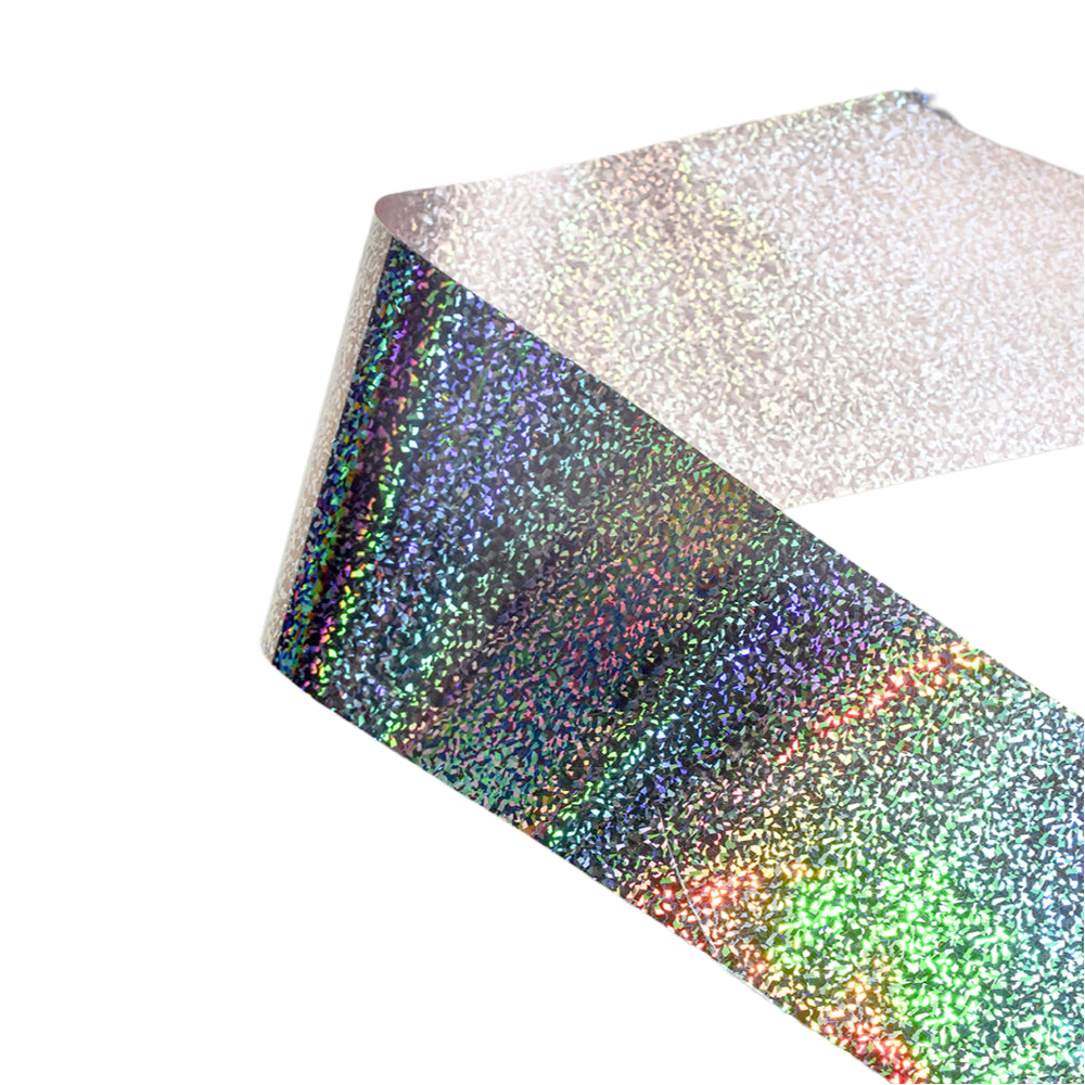 120m Holo Diamond Dust Nail Foil | Laser Silver Stardust Sparkle Nail Art Transfer 836