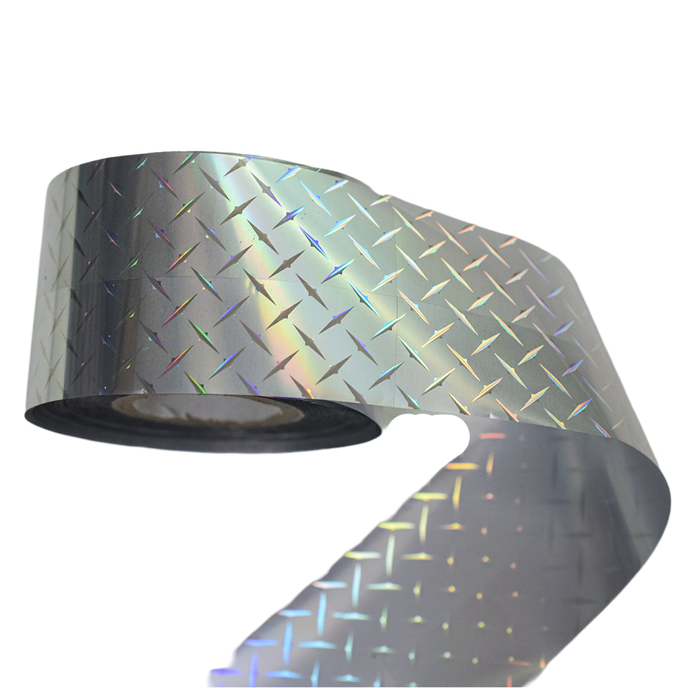 120m Holo Diamond Plate Nail Foil | Industrial Textured Nail Art Transfers 2030-1