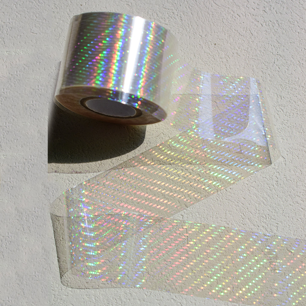 120m Holo Pixel Dot Nail Foil | Laser Gold Silver Stripe Manicure Transfers 846