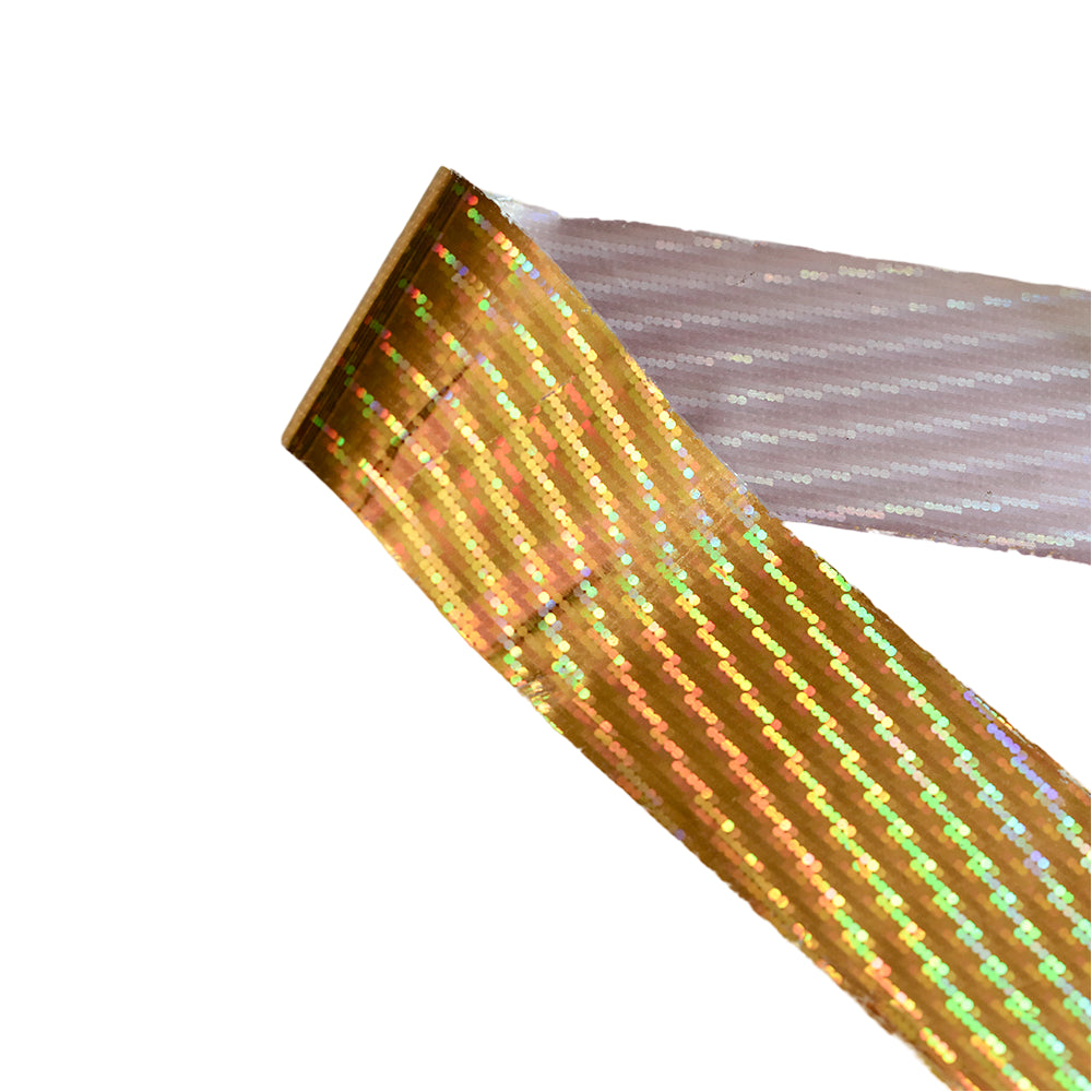 120m Holo Pixel Dot Nail Foil | Laser Silver Gold Stripe Manicure Transfers 846