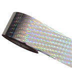 120m Holo Pixel Dot Nail Foil | Laser Silver Gold Stripe Manicure Transfers 846