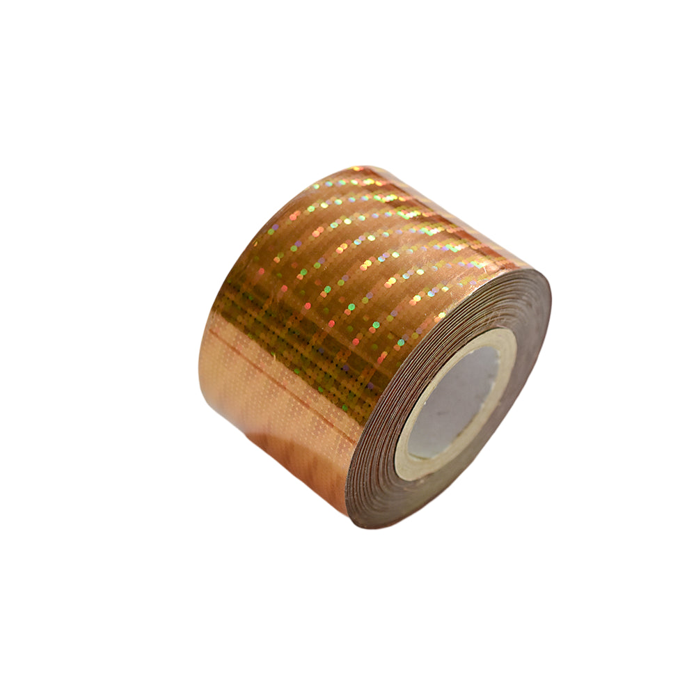 120m Holo Pixel Dot Nail Foil | Laser Silver Gold Stripe Manicure Transfers 846