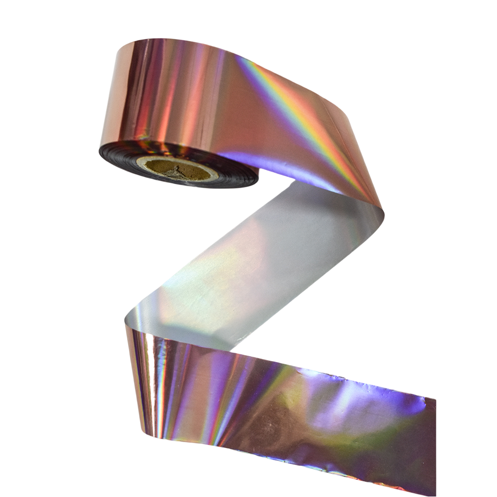 120m Holographic Aurora Nail Foil - Iridescent Chrome Mirror Effect Transfer Paper