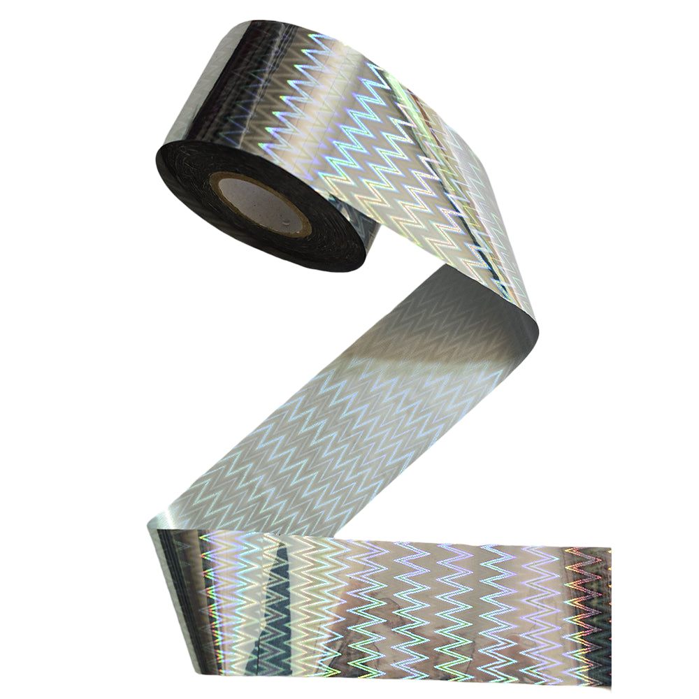 120m Holographic Chevron Nail Foil | Zigzag Laser Nail Art Transfer Foil Y061