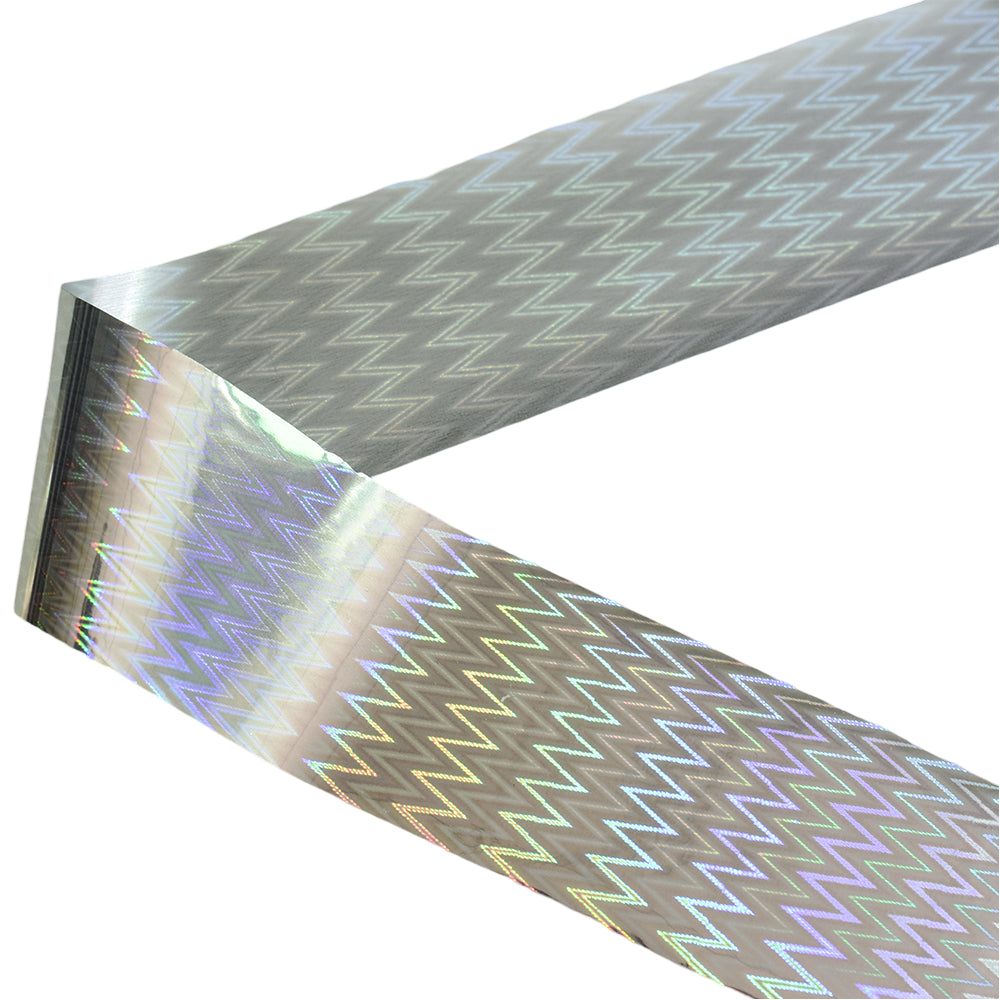 120m Holographic Chevron Nail Foil | Zigzag Laser Nail Art Transfer Foil Y061