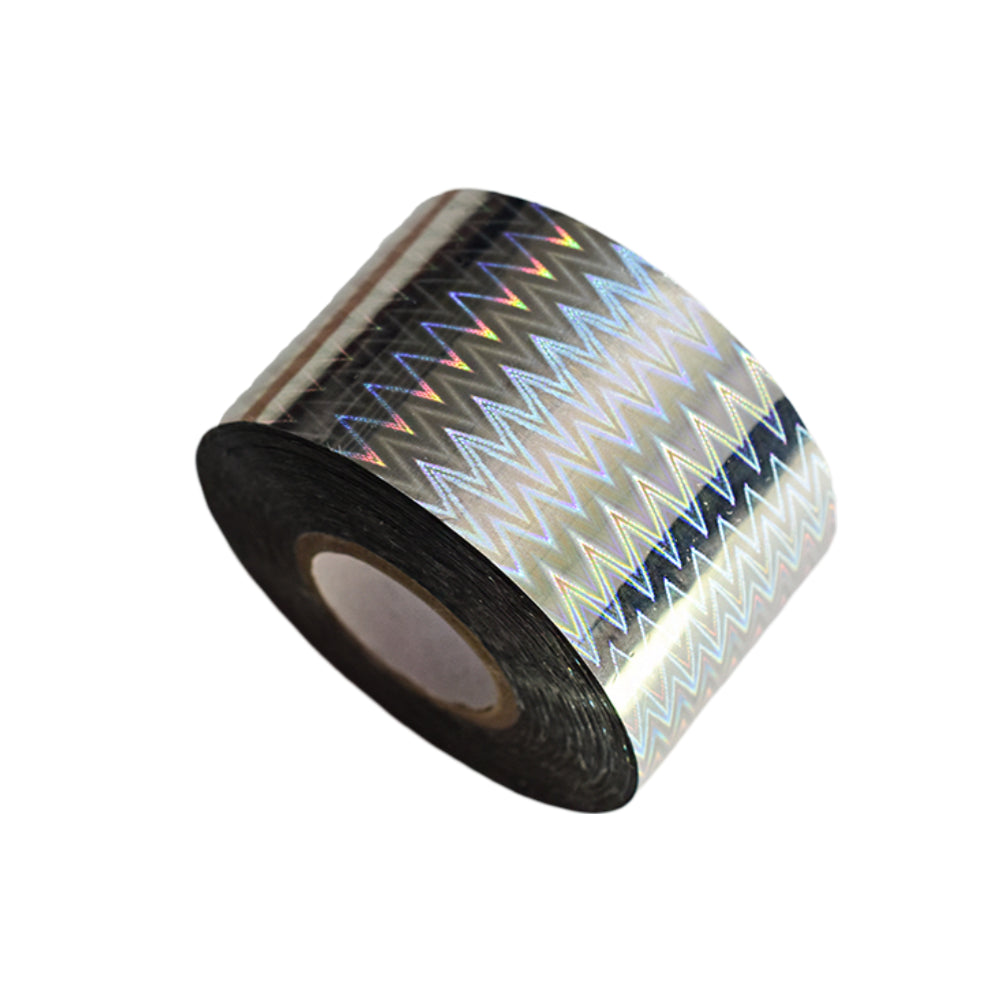 120m Holographic Chevron Nail Foil | Zigzag Laser Nail Art Transfer Foil Y061