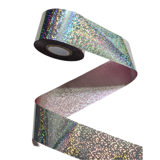 120m Holographic Cracked Ice Nail Foil | Sparkle Pixel Dots Nail Art Transfer 