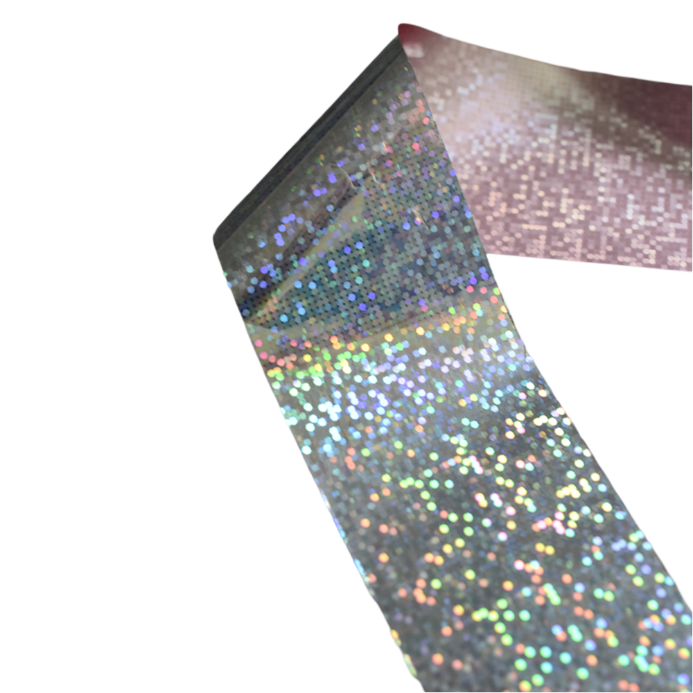 120m Holographic Cracked Ice Nail Foil | Sparkle Pixel Dots Nail Art Transfer 