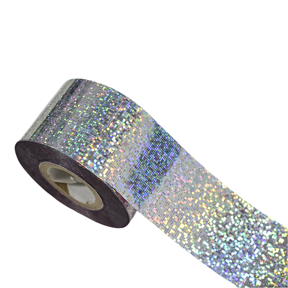 120m Holographic Cracked Ice Nail Foil | Sparkle Pixel Dots Nail Art Transfer 