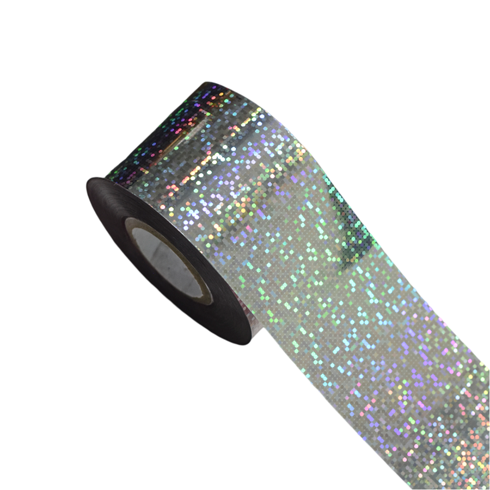 120m Holographic Cracked Ice Nail Foil | Sparkle Pixel Dots Nail Art Transfer 