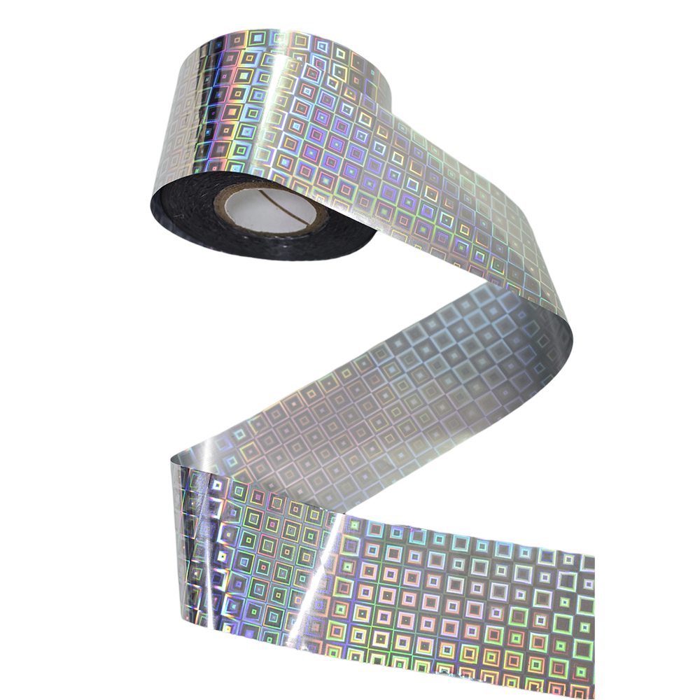 120m Holographic Grid Nail Foil | Geometric Square Nail Art Transfer WH04