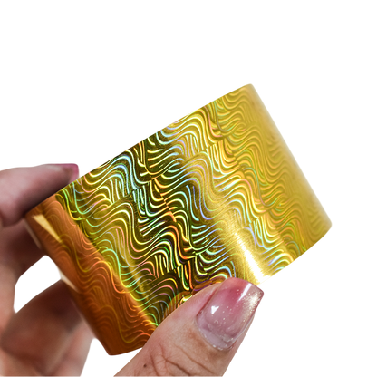 120m Holographic Liquid Swirl Nail Foil | Holo Wave Manicure Art Sticker
