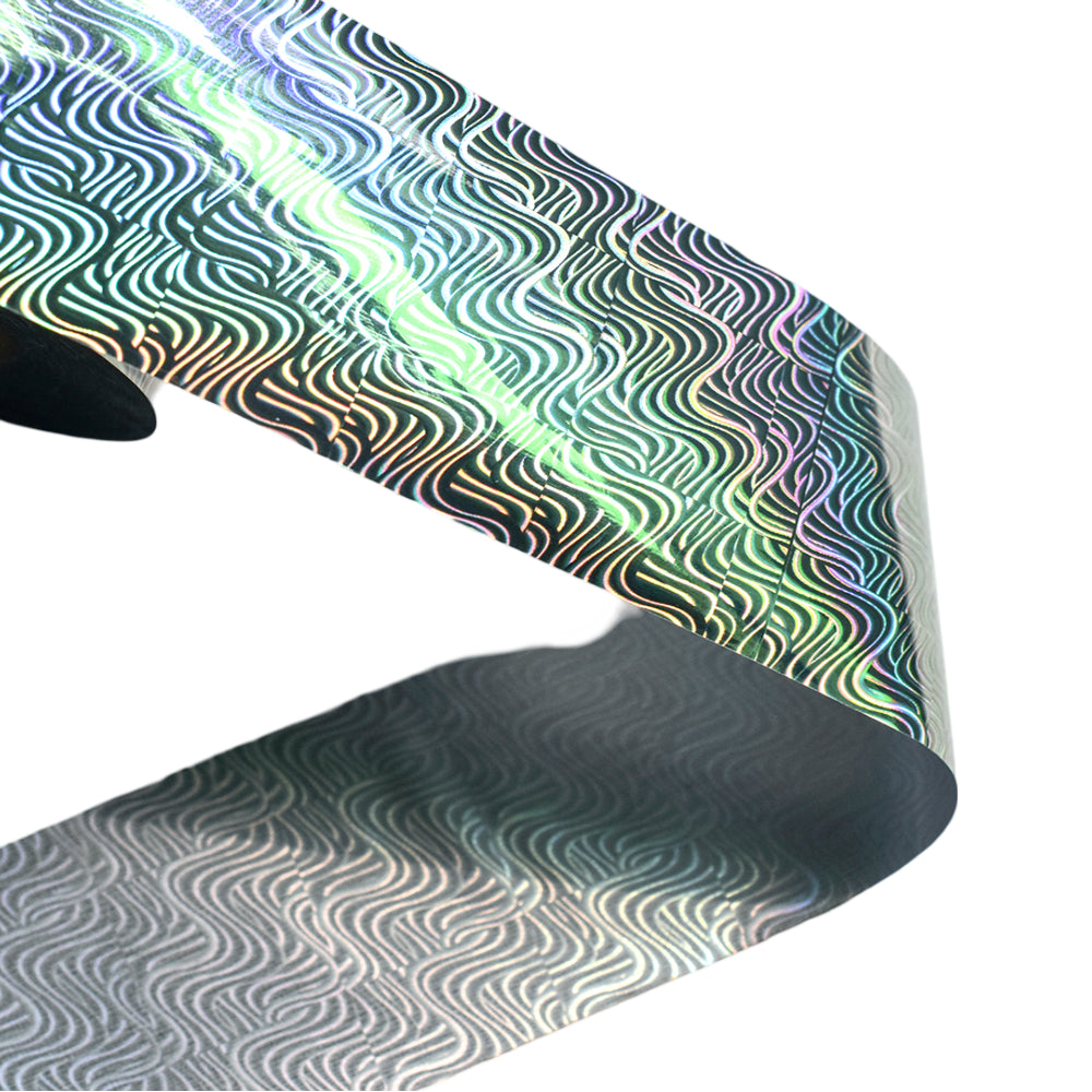 120m Holographic Liquid Swirl Nail Foil | Holo Wave Manicure Art Sticker