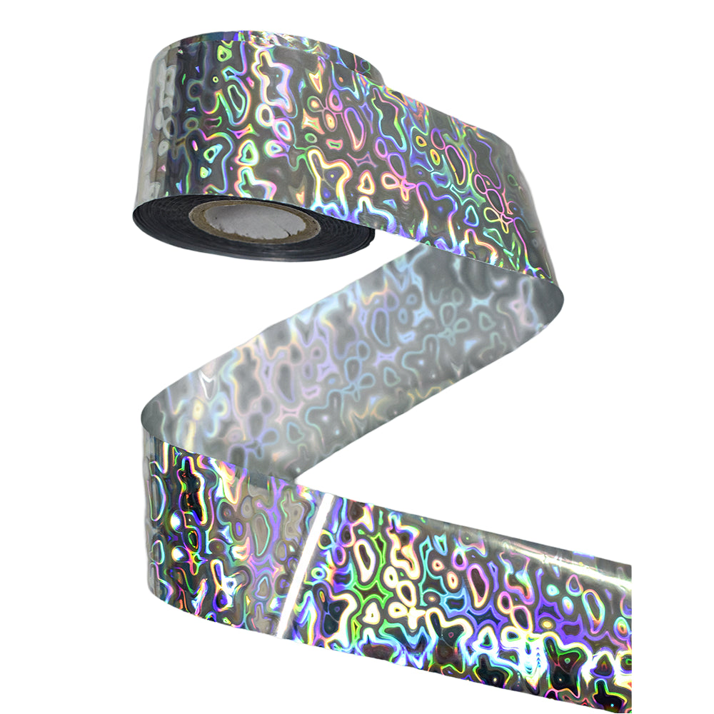 120m Holographic Oil Slick Nail Foil | Psychedelic Liquid Metal Nail Art Transfers 2012