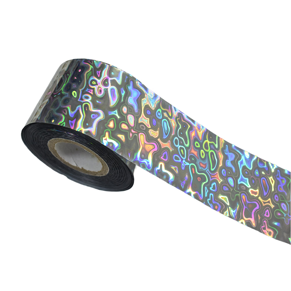 120m Holographic Oil Slick Nail Foil | Psychedelic Liquid Metal Nail Art Transfers 2012