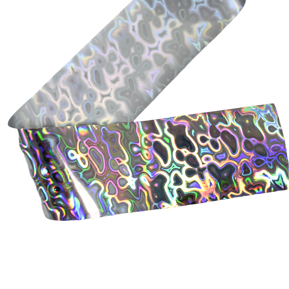 120m Holographic Oil Slick Nail Foil | Psychedelic Liquid Metal Nail Art Transfers 2012